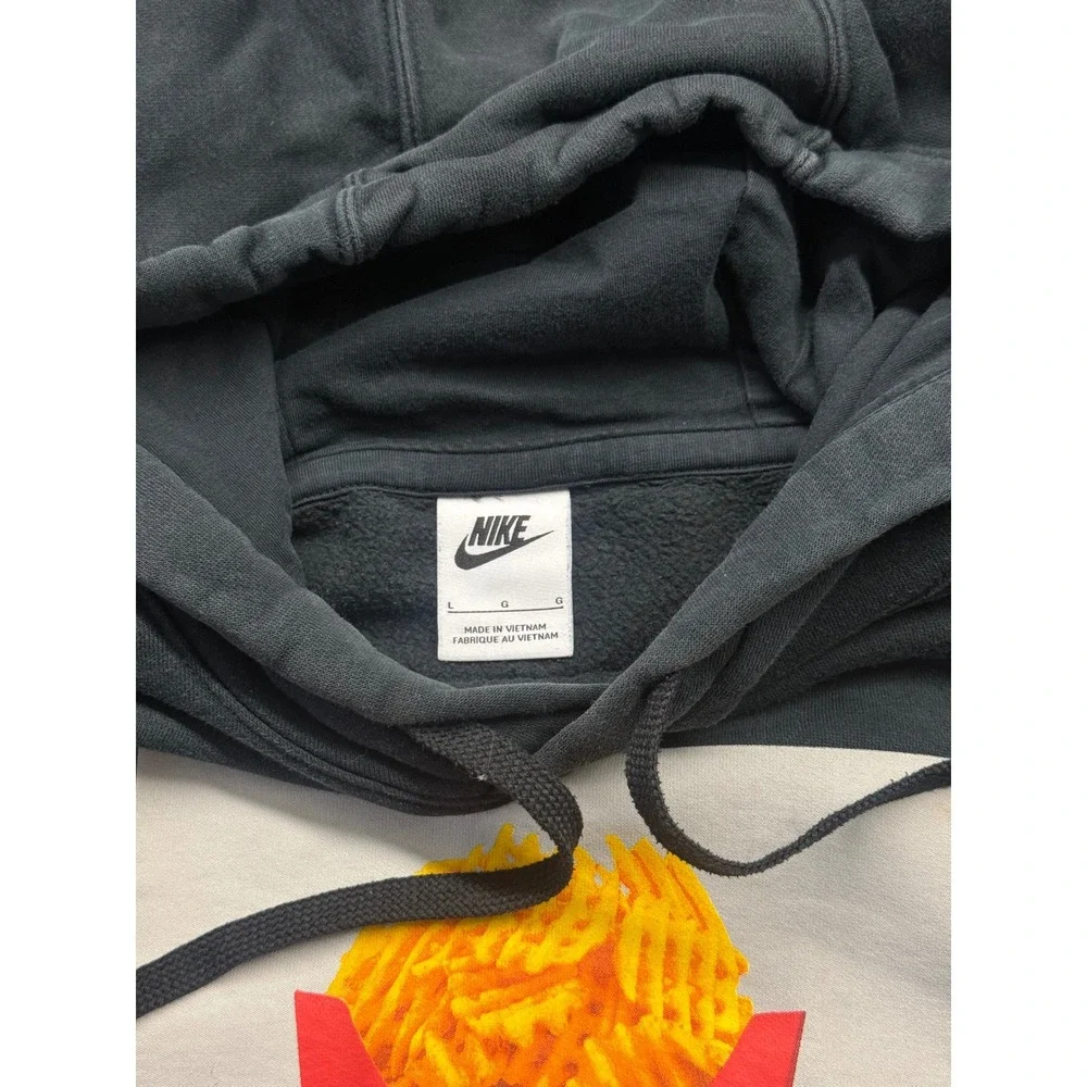Nike Mens French Fries Graphic Hoodie Black Pullover Fleece L Large DW2274-010